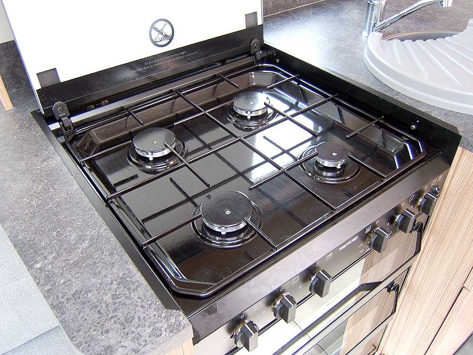 The Thetford hob unit with 4 gas burners.